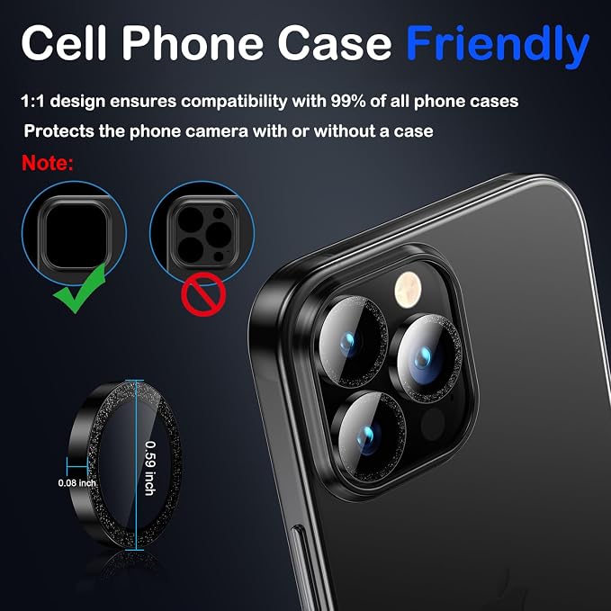 AFARER Camera Protector for iPhone 13 Pro/13Promax,Ultra-tough HD Individual,Ultra-thin Tempered Glass Lens Cover,Individual Metal Ring ,[Strong Adsorption][Not Easy to Break][Does not Affect Night Shots]