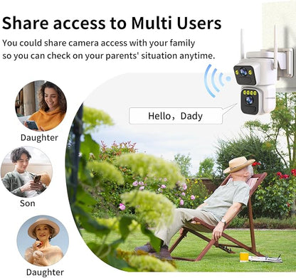 Solar Security Cameras Outdoor Wireless,2.4G/5G WiFi Cameras for Home Security, Dual Lens PTZ Motion Zone,2-Way Audio,Night Vision,Weatherproof,SD/Cloud Storage