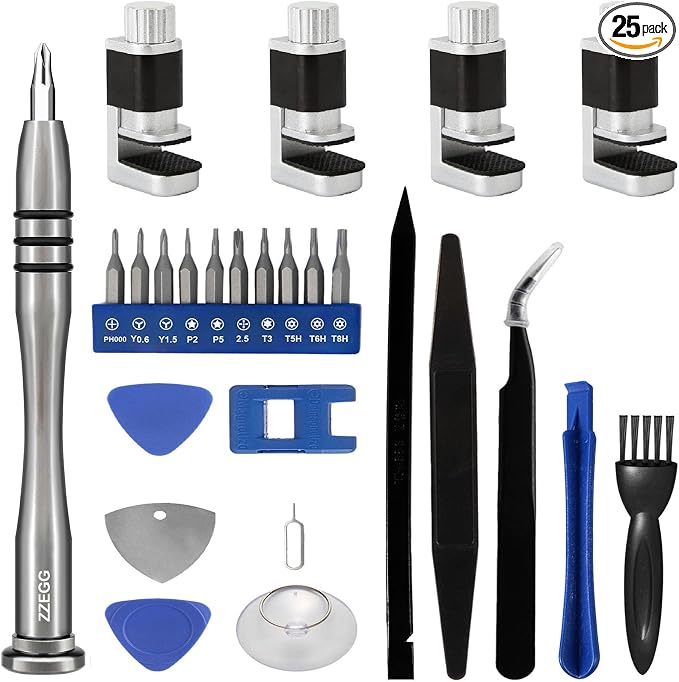 4Pcs Phone Clamp Screen Repair Tool Kit Fix Cracked Cell Phone Screen Clamps Clip Compatible for iPhone,Samsung,iPad,MacBook,Tablets & Other Cell Phone Screen Repair kit with Screwdriver Set