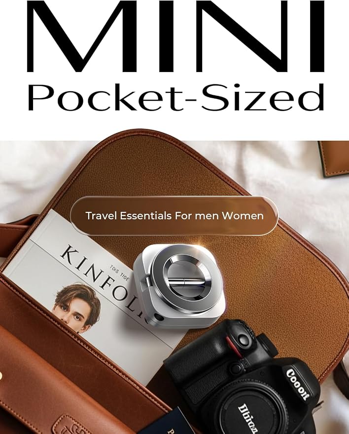 LISEN Airplane Travel Essentials for Women Men Phone Holder Cruise Must Haves Tripod Monopod Accessories Camera Mounts Clamps MagSafe Phone Accessories Airplane Gadgets Men Long Flight，Silver