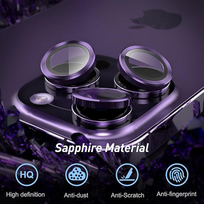 Jeluse Camera Lens Protector for iPhone 17 Pro Max/17 Pro/16 Pro Max/16 Pro/15 Pro Max/15 Pro/14 Pro Max/14 Pro, 9H Tempered Glass Screen Protector Cover Alignment Kit Metal Individual Ring