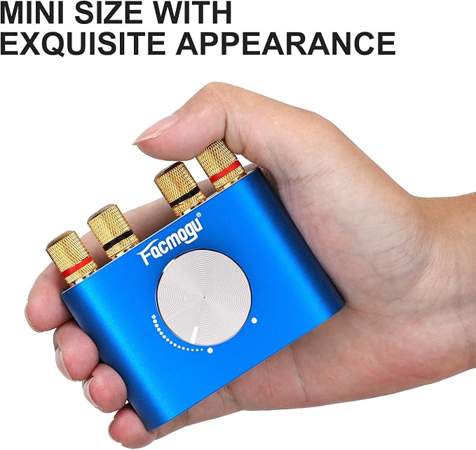 Facmogu F900S 160W Mini Bluetooth 5.0 Power Amplifier, 2 Channel 80Wx2 Stereo Hi-Fi Digital Amp, Portable Wireless Audio Receiver Sound Speaker Amplifer, AUX/USB/Bluetooth Input & 12V Power Supply