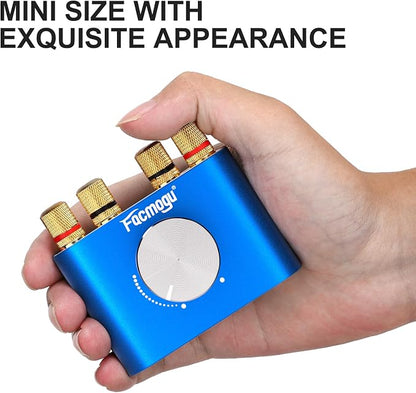 Facmogu F900S 160W Mini Bluetooth 5.0 Power Amplifier, 2 Channel 80Wx2 Stereo Hi-Fi Digital Amp, Portable Wireless Audio Receiver Sound Speaker Amplifer, AUX/USB/Bluetooth Input & 12V Power Supply