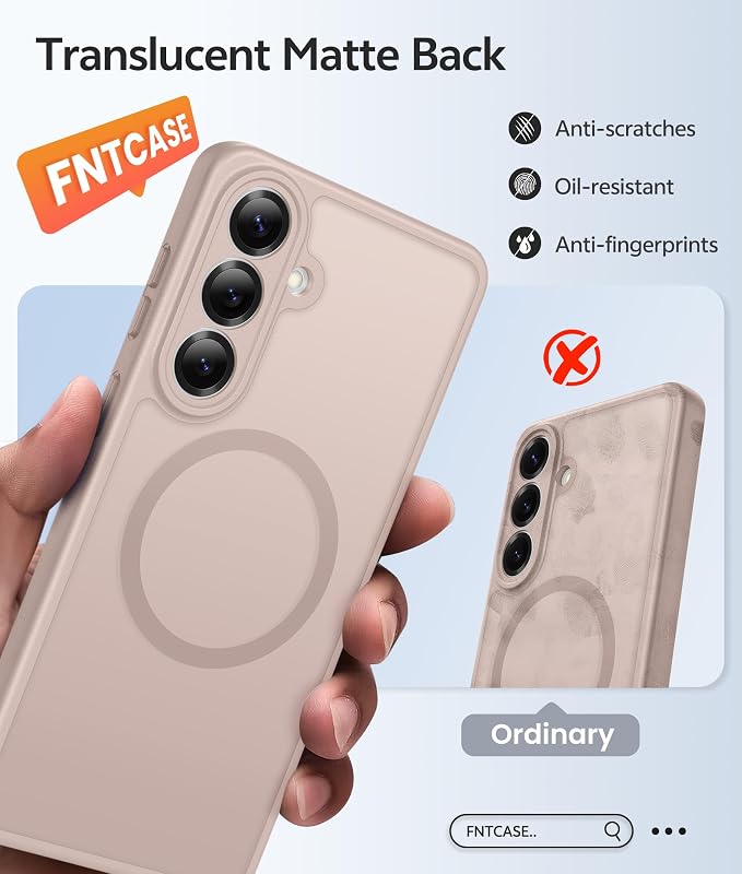 FNTCASE for Samsung Galaxy S26 Plus Case, Fit for Magsafe, Screen Protector | Full Camera Protection, Translucent Matte, 14FT Military Grade Drop Proof, Shockproof Protective Phone Cover, Desert Gold