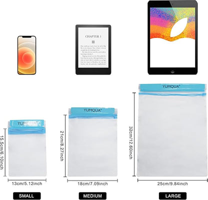 YUMQUA Clear Waterproof Bag, Waterproof Document Pouch Passport Holder Water Tight Map Case Waterproof Pouch Water Proof Small Dry Bags for Kindle Phone Tablet Camera, Kayak Boat PaddleBoard