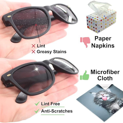 Microfiber Cleaning Cloth for Glasses - Eyeglass Cleaning Cloth - Lens Cleaning Cloth - Microfiber Glasses Cleaning Cloth for Phone, Screens, Camera Lens Cleaner - 6 pcs