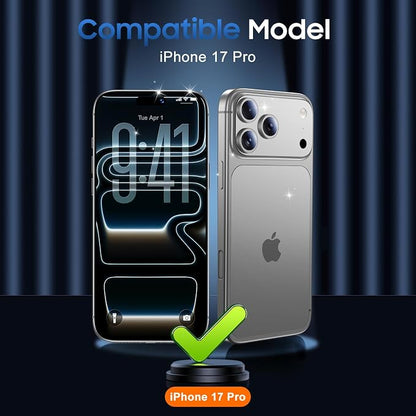 UniqueMe Compatible for 3 Pack iPhone 17 Pro Camera Lens Protector - [Drop Protection] [Case Friendly] 9H Tempered Glass Camera Cover Screen [Update New Version] - Silver