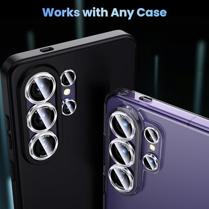Uyiton for Samsung Galaxy S26 Ultra Camera Lens Protector - [Case-Friendly][Not Easy to Break][Ultra-Thin] Military-Grade Tempered Glass with Aluminum Metal Rear Camera Screen Cover - Transparent