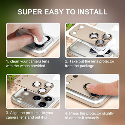 beuxece Compatible for iPhone 17 Pro Max Camera Lens Protector, Matte Metal Tempered Glass Rear Camera Screen Cover Accessories [Military Grade Shatterproof] [Strong Adsorption] - Gray