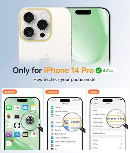 FNTCASE for iPhone 14 Pro Case: [Compatible with Magsafe] Translucent Matte Cases with [Full Camera Protection] [Screen Protector] Military Grade Shockproof Protective Phone Cover - Light Moss