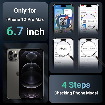 jaroco Magnetic for iPhone 12 Pro Max Case, [Compatible with MagSafe][Military Grade Drop Protection][Heavy Duty Protection][Non-Slip][Shockproof] 2-Layer Durable Bumper Phone Case 6.7''-Black