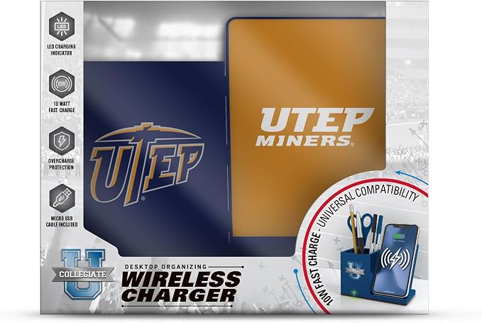 SOAR NCAA Unisex Wireless Charging Stand with Desktop Organizer