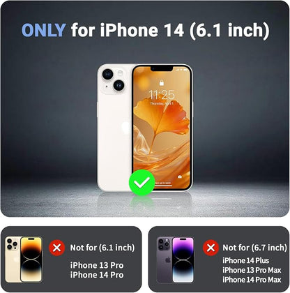 jaroco Magnetic for iPhone 14 Case, [Compatible with MagSafe][Military Grade Drop Protection][Heavy Duty Protection][Non-Slip][Shockproof] 2-Layer Durable Bumper Phone Case 6.1''-Brown