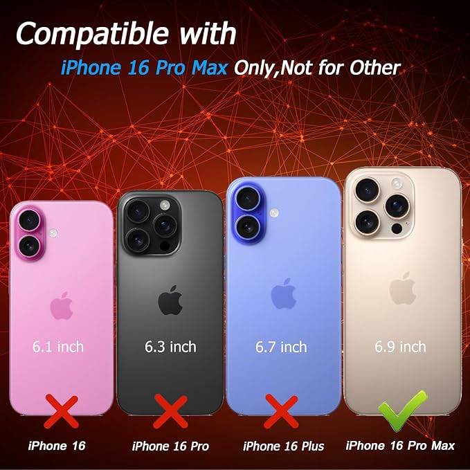 Battery Case for iPhone 16 Pro Max, 12000mAh Enhanced Portable Protective Qi Wireless Charger Case Battery Pack with CarPlay Wireless Charging Compatible for iPhone 16 Pro Max (6.9 inch)-Black