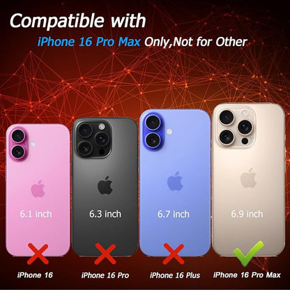 Battery Case for iPhone 16 Pro Max, 12000mAh Enhanced Portable Protective Qi Wireless Charger Case Battery Pack with CarPlay Wireless Charging Compatible for iPhone 16 Pro Max (6.9 inch)-Black