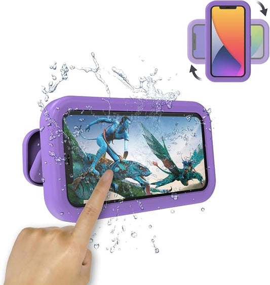 Waterproof Shower Phone Holder,360° Rotation Shower Phone Case, Angle Adjustable, Anti-Fog High Sensitivity,for Bathroom,Batheub, Kitchen Wall,Compatible with 4" - 6.8" Cell Phones