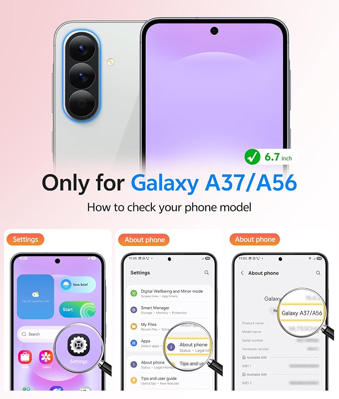 FNTCASE for Galaxy A37/A36 5G Phone Case, Fit for Magsafe, Screen Protector | Translucent Matte Magnetic Back, 14FT Military Grade Drop Protection, Shockproof Protective, for Samsung A37 Cover