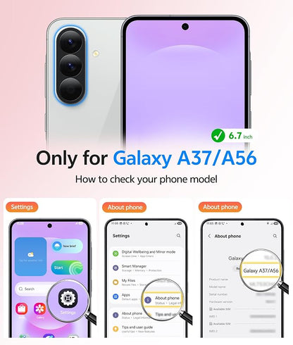 FNTCASE for Galaxy A37/A36 5G Phone Case, Fit for Magsafe, Screen Protector | Translucent Matte Magnetic Back, 14FT Military Grade Drop Protection, Shockproof Protective, for Samsung A37 Cover