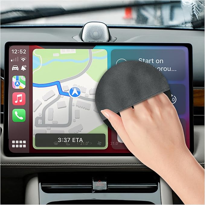 4.36"×4.36" Round Car Screen Cleaner,Double Sided Microfiber Screen Cleaning Pad for Car Display,Dashboard LCD Display,Universal Cell Phones,Touch Screen Cleaner for Car Accessories (Round)