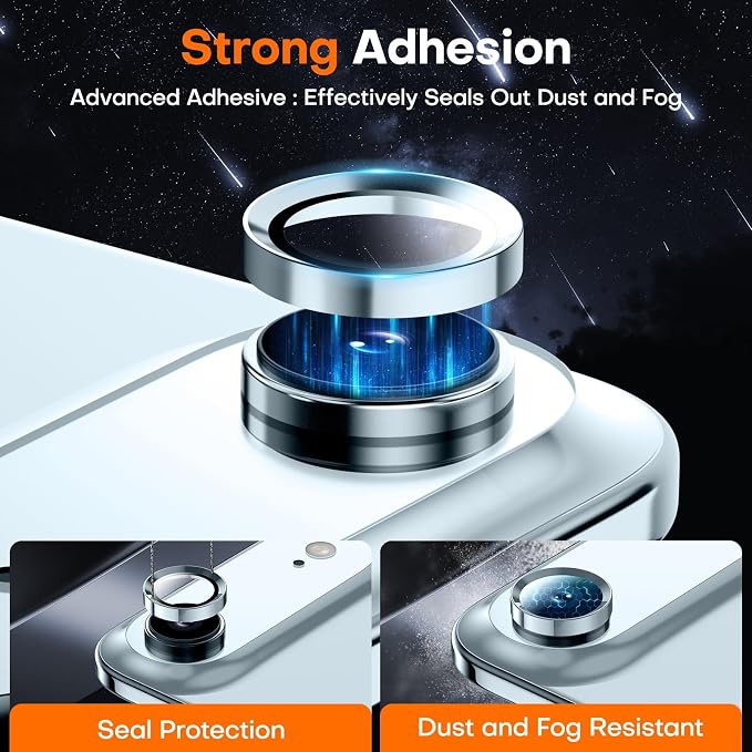 Camera Lens Protector for iPhone Air, Sapphire Glass Metal Individual Camera Cover Screen, Anti-drop, Case Friendly- Sky Blue