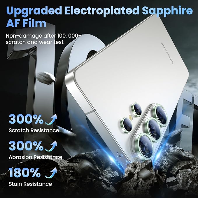 Uyiton for Samsung Galaxy S26 Ultra Camera Lens Protector - [Case-Friendly][Not Easy to Break][Ultra-Thin] Military-Grade Tempered Glass with Aluminum Metal Rear Camera Screen Cover - Green