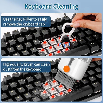 Keyboard Cleaner Laptop Cleaning Kit - All in One Computer Tech Cleaning Brush, Multi-Function Pc Accessories with Airpod Cleaning Kit, Electronic Laptop Screen Cleaner for MacBook, iPhone, Gaming