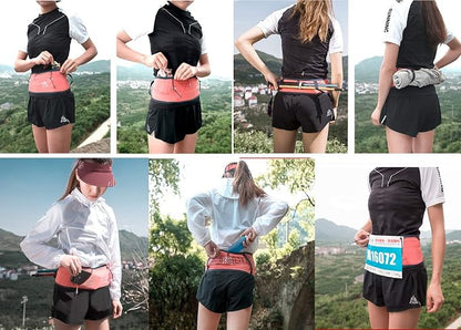 AONIJIE Lovtour Running Belt Waist Pack, Flip Waist Belt,with 250ml Soft Water Bottle Free and Lightweight for Marathon Climbing Jogging Cycling Workout Fitness Mobile Phone Holder