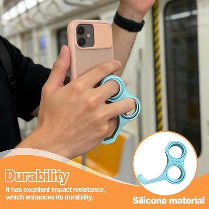 Ergonomic Finger Stand Phone Holder, Finger Phone Holder, Pinky/Ring Finger Grip Strap, Stress-Relieving Toy, Multi-Functional Design, Comfortable Grip, Easy to Carry. (White)