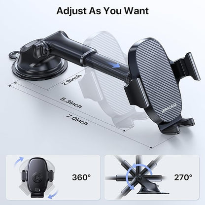 Miracase Phone Holders for Your Car, Universal Car Phone Holder Mount for Car Dashboard Air Vent Windshield, Hands Free Cell Phonen Car Mount Compatible with iPhone Android and All Smartphones