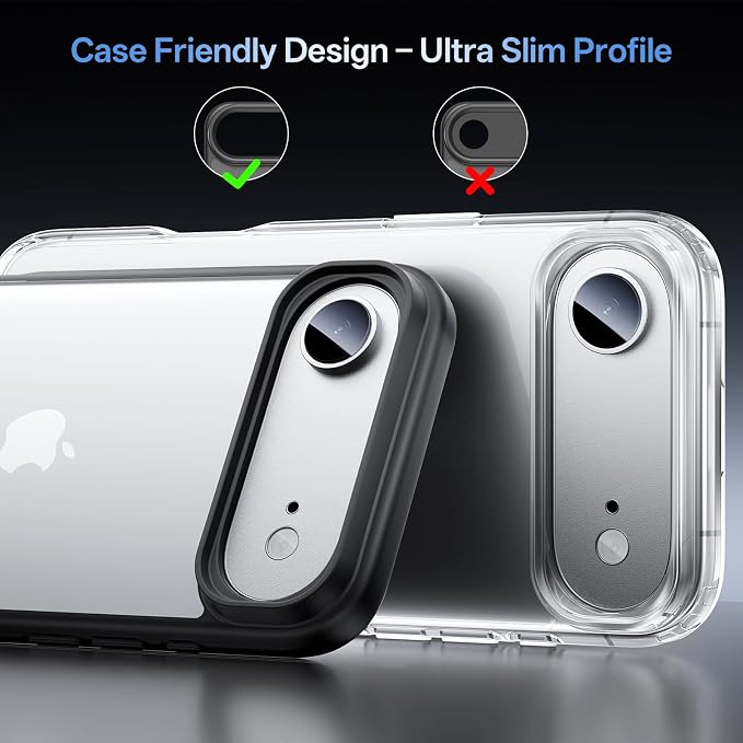 Camera Lens Protector for iPhone Air 6.5"（2025）-Single Piece,Ultra Thin Aluminum Alloy Frame,9H Dual-Strength Glass with 99% AR Light Transmittance,Case Friendly, Silver