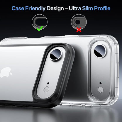 Camera Lens Protector for iPhone Air 6.5"（2025）-Single Piece,Ultra Thin Aluminum Alloy Frame,9H Dual-Strength Glass with 99% AR Light Transmittance,Case Friendly, Silver