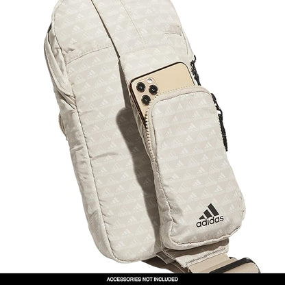 adidas Essentials Sling Small Crossbody Bag for Women and Men (5L), Bos Mini Monogram Wonder Beige/Black/2.0, One Size