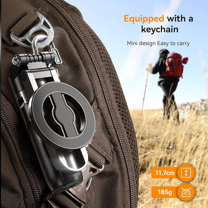Magnetic Small Selfie Stick for iPhone,4 in 1 Multifunctional Portable Selfie Sticks Retractable Cell Phone Travel Tripod with Remote Control, Mini Phone Tripod for iPhone 17/16/15/14/13/12 Series