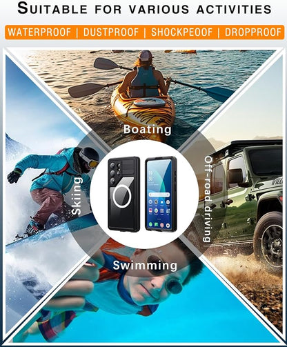 Designed for Samsung S26 Ultra Case Waterproof, Full-Body Protection Case with Built-in Privacy Screen and Cameras Protector, Military Shockproof and Dustproof Phone Cover for Samsung S26 Ultra Black