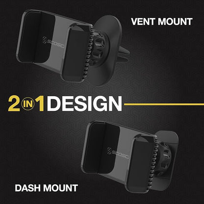 Scosche UH4DVM-SP CarMount 2-in-1 Universal Phone Vent or Dash Mount for The Car | Portable and Adjustable with 360 rotation