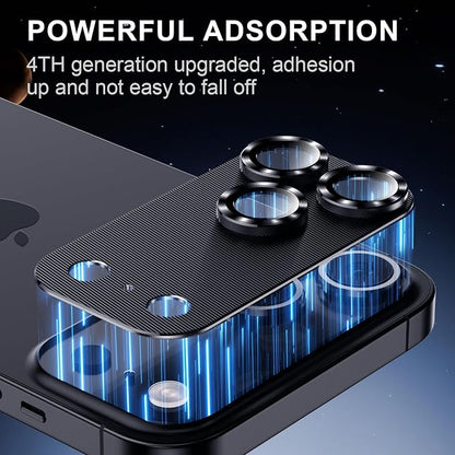 AFARER 2 Pack Camera Lens Cover for iPhone 17 Pro Max,Not Easy to Break,9H Metal Tempered Glass Protector, Strong Adsorption & Case-Friendly,[Does not Affect Night Shots] Black