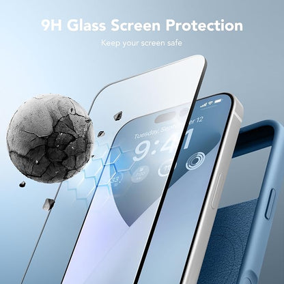GONEZ Magnetic for iPhone 17 Pro Max Case, Compatible with MagSafe, [Screen Protector + Camera Lens Protector], Liquid Silicone Anti-Scratch Shockproof Protective Phone Case 6.9 inch, Mist Blue