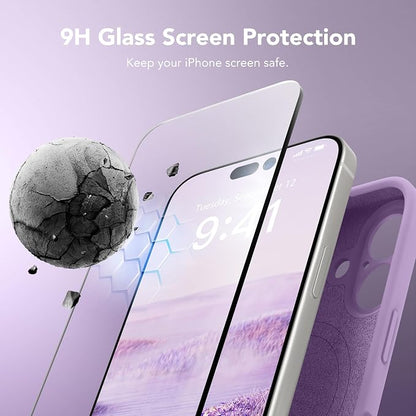 Magnetic for iPhone 17 Case, Compatible with MagSafe, [Full Camera Protection][Screen Protector] Silicone Shockproof Protective Phone Case for iPhone 17 6.3", Light Purple