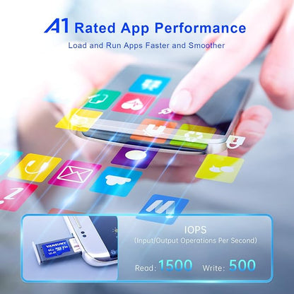 Vansuny Micro SD Card 64GB 3 Pack microSDXC Memory Card with SD Adapter A1 App Performance V30 4K Video Recording C10 U3 Micro SD for Phone, Security Camera, Dash Cam, Action Camera