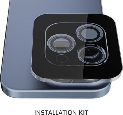Ghostek Tempered Glass Camera Lens Protector, 9H Hardness, Scratch Resistant, Anti-Fingerprint, Easy Installation, HD Clear Camera Cover for Apple iPhone 15 Pro & Apple iPhone 15 Pro Max (Blue)
