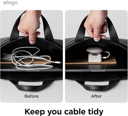 elago Charger Cable Management Case, Cord Reel Organizor Compatible with MacBook Air 13" M2 M3 M4 2022 2024 2025, MacBook Air 15" M2 M3 M4 2023 2024 2025 [A3240] [A3113] [A3241] [A3114] 35W (Stone)