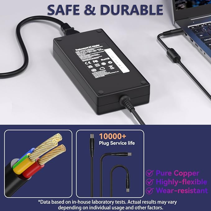 19.5V 9.23A 180W for Dell Alienware Laptop Charger Replacement Compatible with G3 G5 G7 R1 R2 Precision 7710 7730 7540 Gaming Laptop Power Adapter-7.4 * 5.0MM