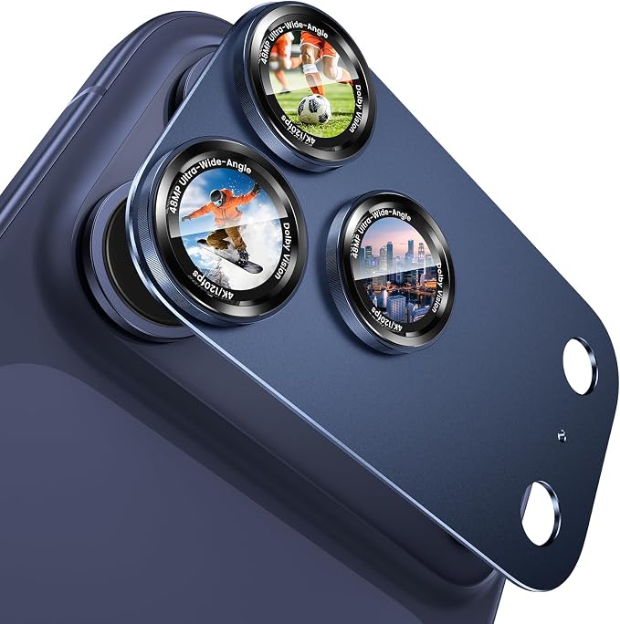 Goton Compatible for iPhone 17 Pro Camera Lens Protector, 1-Pack Aluminum Alloy Metal Cover with HD Tempered Glass, Pro Camera Style, Shatter-Resistant, Scratch-Proof, Case Friendly
