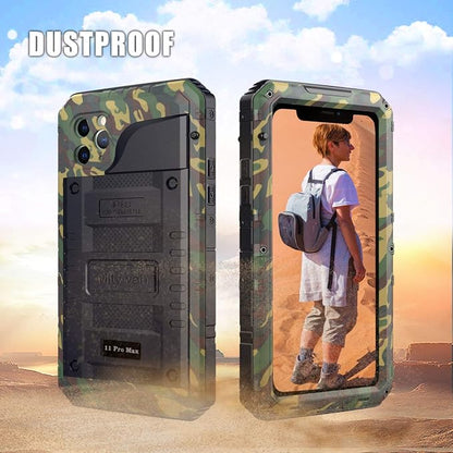 Mitywah Waterproof Case for iPhone 11 Pro Max, Heavy Duty Military Grade Case with Built-in Screen Protector, 360° Full Body Sturdy Metal Frame Protective Armor Case for iPhone 11 Pro Max, Camouflage