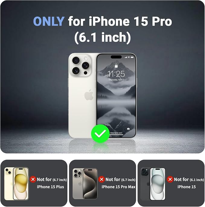 jaroco Magnetic for iPhone 15 Pro Case, [Compatible with MagSafe][Military Grade Drop Protection][Heavy Duty Protection][Non-Slip][Shockproof] 2-Layer Durable Bumper Phone Case 6.1''-Gray