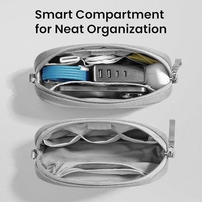 tomtoc Electronics Organizer Travel Case, Water Resistant Travel Bag Cable Organizer for Essentials, Tech Pouch Accessories Carry Storage for Cord, Phone, Cables, Airpods, USB Flash Drive, Daily Items | Water Resistant Tech Pouch Accessories Travel Bag...