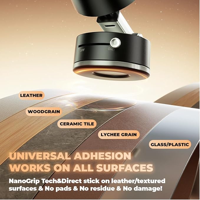 Mayten Magnetic Phone Holder Stand，Suction Phone Mount with Vacuum+TPU Gel Design for All Surfaces, Car Mount with Strong Suction and Adhesive, Compatible with iPhone/Android，All Smartphones (Black).