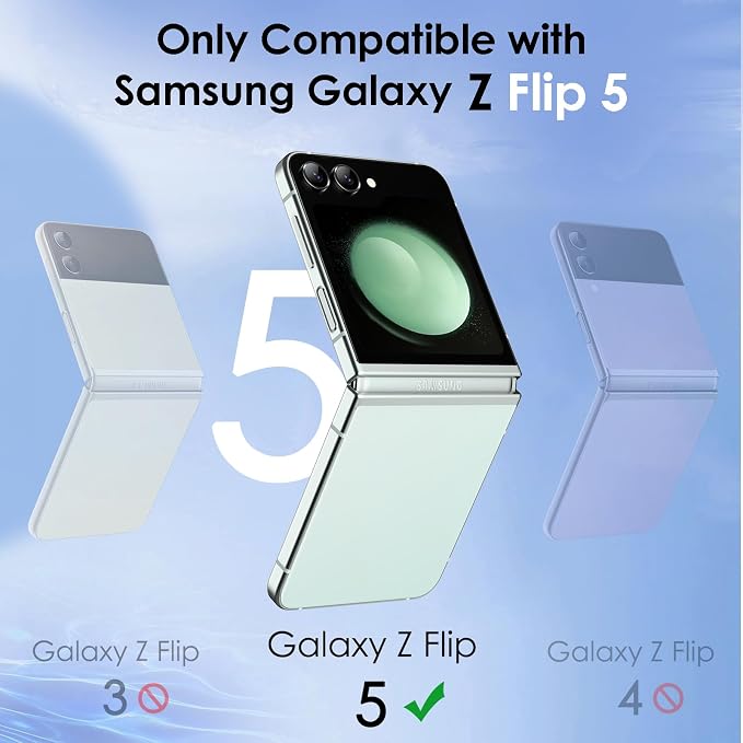 JETech Front Privacy Screen Protector for Samsung Galaxy Z Flip 5, 2-Pack | Anti-Spy 9H Tempered Glass, Easy Installation Tool, Case-Friendly