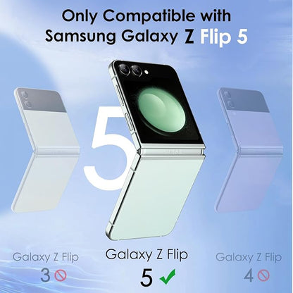JETech Front Privacy Screen Protector for Samsung Galaxy Z Flip 5, 2-Pack | Anti-Spy 9H Tempered Glass, Easy Installation Tool, Case-Friendly