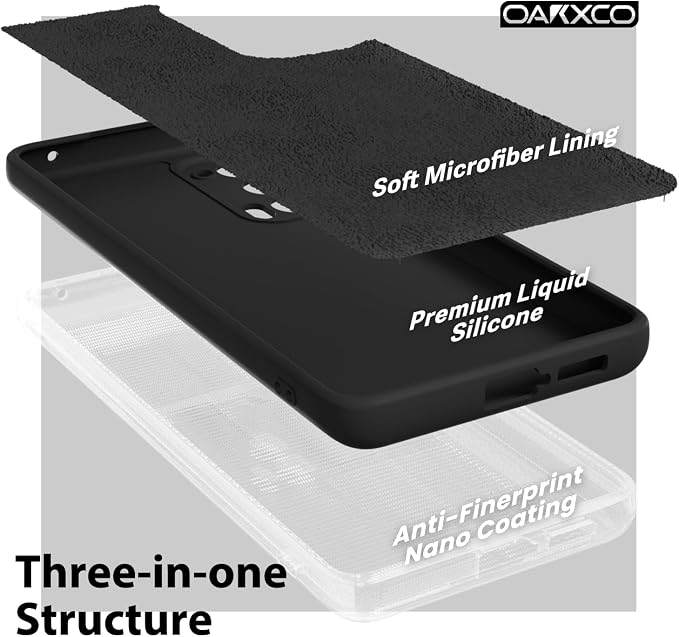 oakxco for Motorola Moto Edge 2021/Edge 2021 5G UW Phone Case Liquid Silicone, Thin Slim Soft Rubber Gel TPU Plain Simple Cover for Women, Matte Solid Color, Black